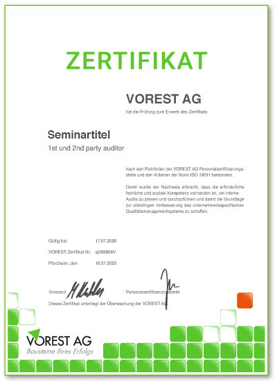 Deutschsprachiges Zertifikat zur Weiterbildung Nachhaltigkeit im Unternehmen